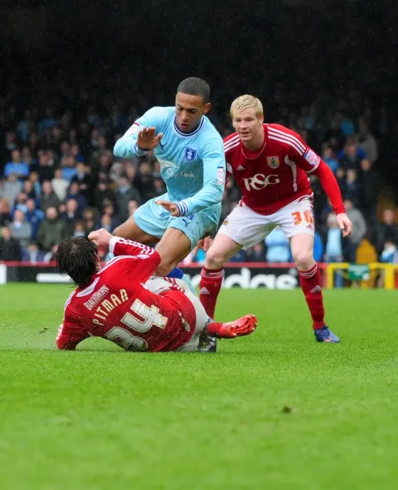 Framed Print : Brett Pitman's Red Card: Bristol City vs Coventry City, 9th April 2012 Framed Print : Brett Pitman's Red Card: Bristol City vs Coventry City, 9th April 2012