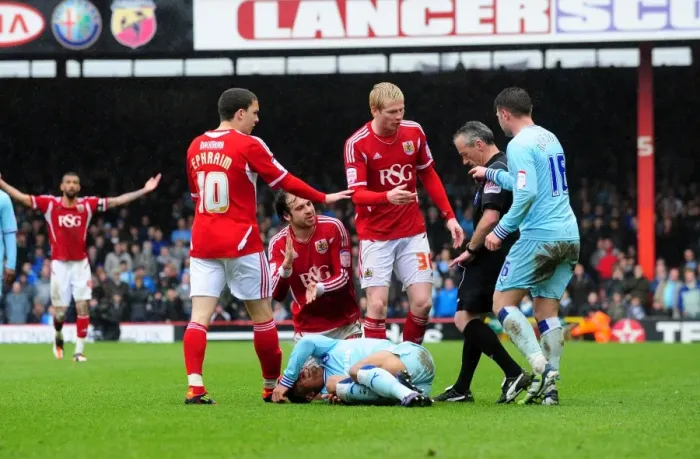 Framed Print : Brett Pitman's Red Card: A Moment of Dispute in the Bristol City vs. Coventry City Match, April 2012 Framed Print : Brett Pitman's Red Card: A Moment of Dispute in the Bristol City vs. Coventry City Match, April 2012