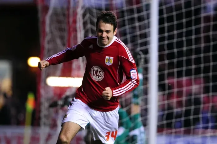 Framed Print : Brett Pitman's Thrilling Goal Celebration: Bristol City vs. Derby County, Championship Match, Ashton Gate Stadium (11-12-2010) Framed Print : Brett Pitman's Thrilling Goal Celebration: Bristol City vs. Derby County, Championship Match, Ashton Gate Stadium (11-12-2010)