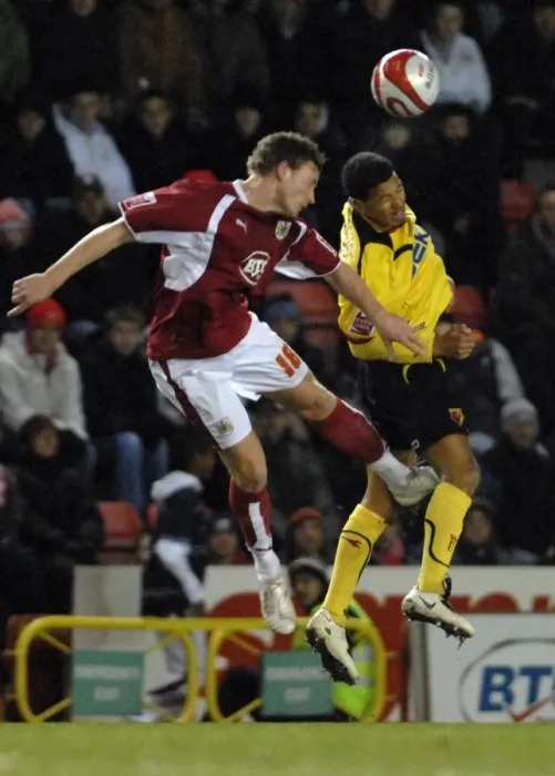 Framed Print : Brian Wilson in Action: Bristol City vs. Watford