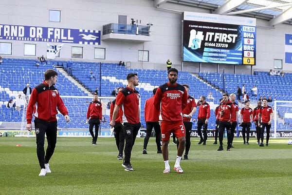 Brighton and Bristol City Players Pre-Match Moments at Amex Stadium