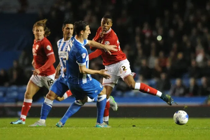 Framed Print : Brighton vs. Bristol City: Kodjia Tackled by Dunk Framed Print : Brighton vs. Bristol City: Kodjia Tackled by Dunk