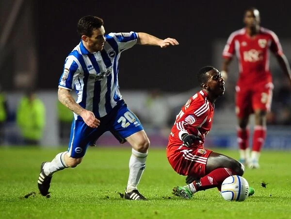 Brighton vs. Bristol City: Yannick Bolasie Foul by Romain Vincelot - Championship Match - January 14, 2012