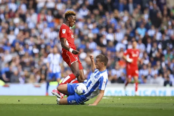 Framed Print : Brighton's Hunemeier Stops Abraham: Brighton & Hove Albion vs. Bristol City, Sky Bet Championship (2017) Framed Print : Brighton's Hunemeier Stops Abraham: Brighton & Hove Albion vs. Bristol City, Sky Bet Championship (2017)