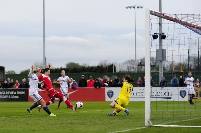 Framed Print : Bristol Academy vs. Chelsea Ladies Clash in FA Womens Super League Match