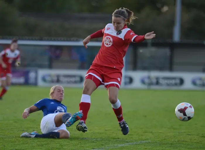 Framed Print : Bristol Academy vs Everton Ladies Clash (23rd August 2014) Framed Print : Bristol Academy vs Everton Ladies Clash (23rd August 2014)