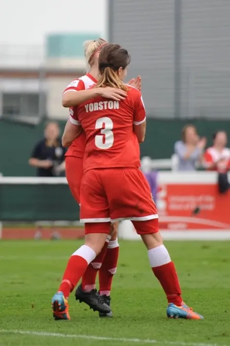 Framed Print : Bristol Academy Women's Thrilling Victory: Corinne Yorston Scores the Game-Winner