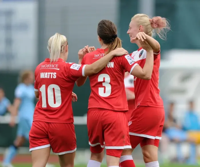 Framed Print : Bristol Academy Women's Victory: Corinne Yorston Scores the Game-Winning Goal Against Manchester City Women Framed Print : Bristol Academy Women's Victory: Corinne Yorston Scores the Game-Winning Goal Against Manchester City Women