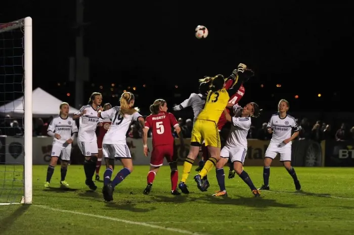 Framed Print : Bristol Academy's Jasmine Matthews Tries to Score against Chelsea Ladies