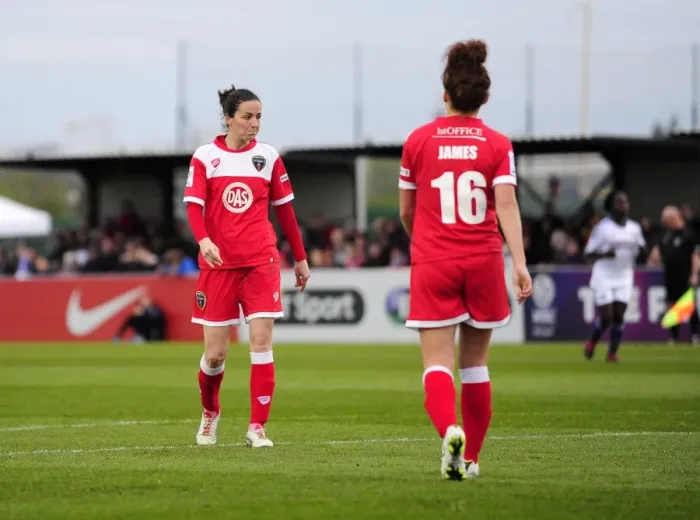 Framed Print : Bristol Academy's Natalia Pablos Sanchon Disappointed After Loss to Chelsea Ladies Framed Print : Bristol Academy's Natalia Pablos Sanchon Disappointed After Loss to Chelsea Ladies