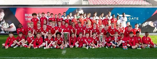 Bristol City Academy: Celebrating Double Promotion with Johnstones Paint and Sky Bet League One Trophies