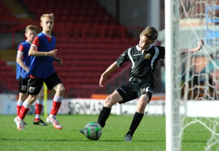 Framed Print : Bristol City Academy Players Train at Ashton Gate Stadium