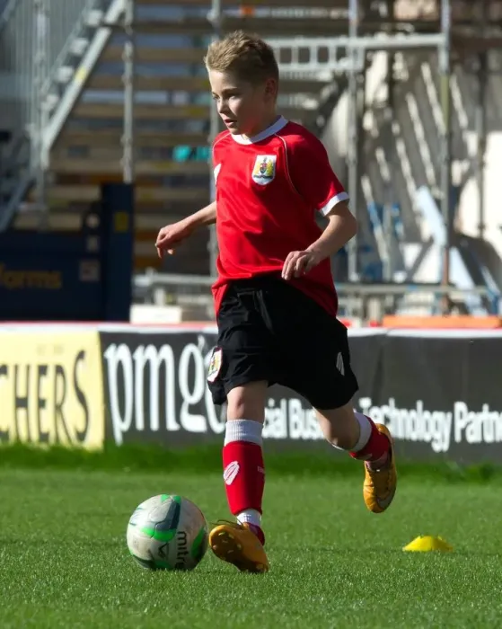 Framed Print : Bristol City Academy Players Train at Ashton Gate Stadium