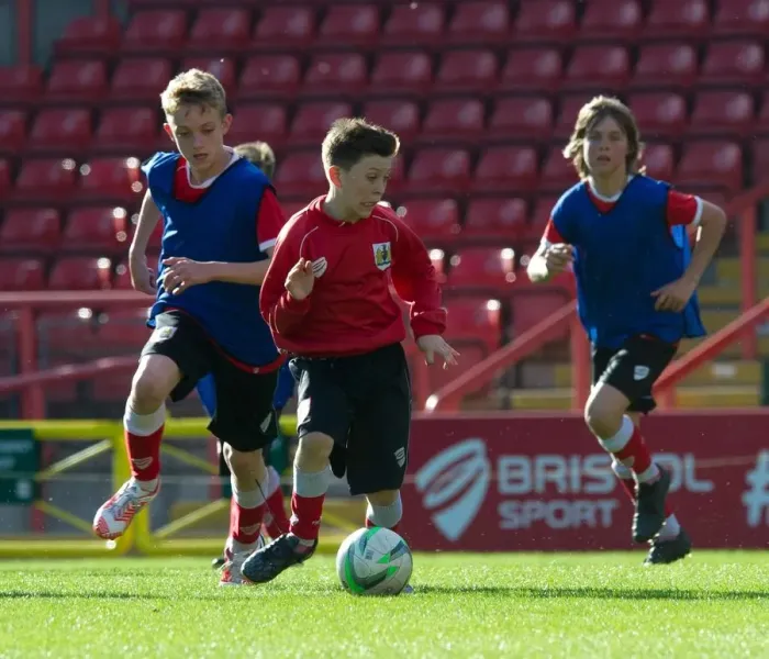 Framed Print : Bristol City Academy Players Train at Ashton Gate Stadium