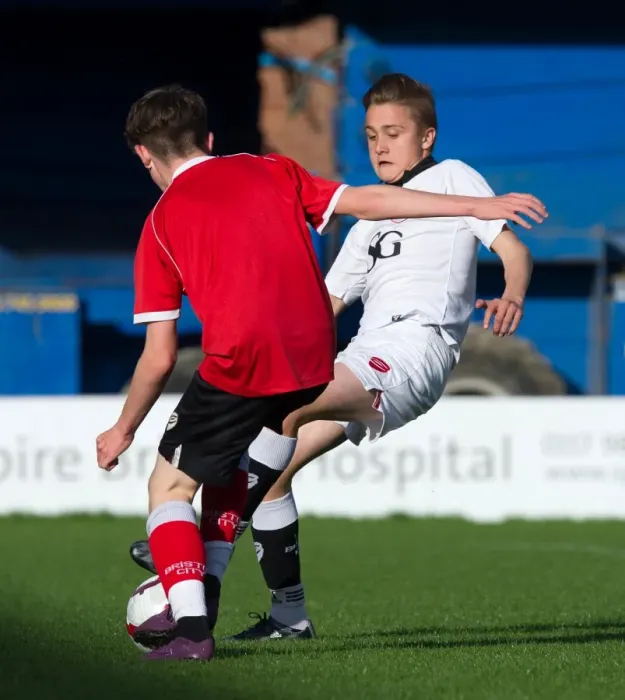 Framed Print : Bristol City Academy Players Train at Ashton Gate Stadium