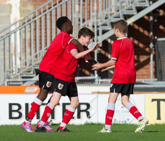 Framed Print : Bristol City Academy Players Train at Ashton Gate Stadium