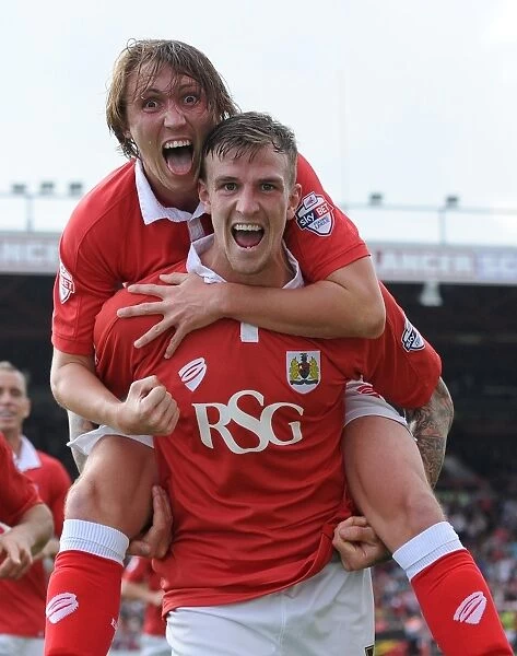 Bristol City: Aden Flint and Luke Ayling's Jubilant Goal Celebration vs Scunthorpe United (September 6, 2014)