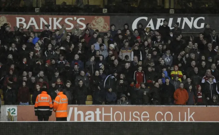 Framed Print : Bristol City Away Fans at Molineux Stadium, Wolverhampton Wanderers vs. Bristol City, Sky Bet League One (2014) Framed Print : Bristol City Away Fans at Molineux Stadium, Wolverhampton Wanderers vs. Bristol City, Sky Bet League One (2014)