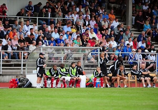 Bristol City Bench and fans
