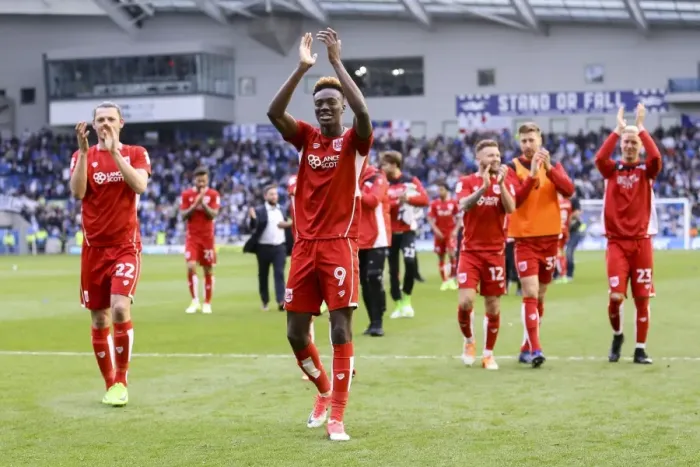 Framed Print : Bristol City Celebrate 1-0 Win Over Brighton & Hove Albion, Securing Championship Survival