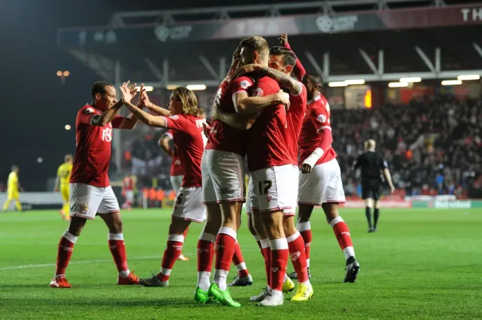 Framed Print : Bristol City Celebrate: Aaron Wilbraham Scores First Goal Against Nottingham Forest (16 / 10 / 2015) Framed Print : Bristol City Celebrate: Aaron Wilbraham Scores First Goal Against Nottingham Forest (16 / 10 / 2015)