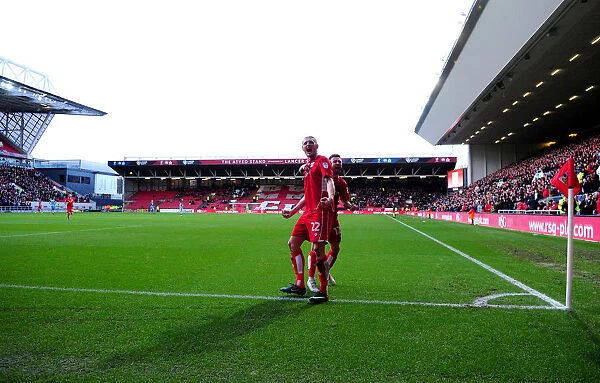 Bristol City Celebrate Goal: Milan Djuric and Matty Taylor Rejoice After Scoring Against Rotherham United
