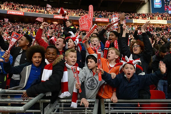 Bristol City Celebrate Johnstone Paint Trophy Victory over Walsall at Wembley Stadium
