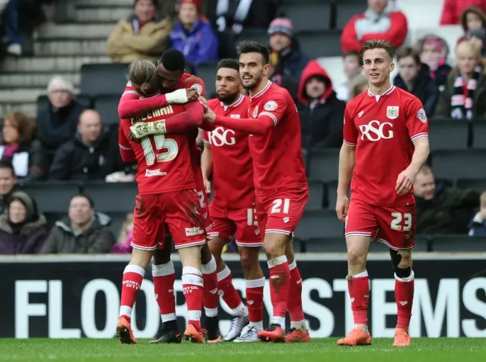 Framed Print : Bristol City Celebrate: Jonathan Kodjia's Goal vs Milton Keynes Dons (2016) Framed Print : Bristol City Celebrate: Jonathan Kodjia's Goal vs Milton Keynes Dons (2016)
