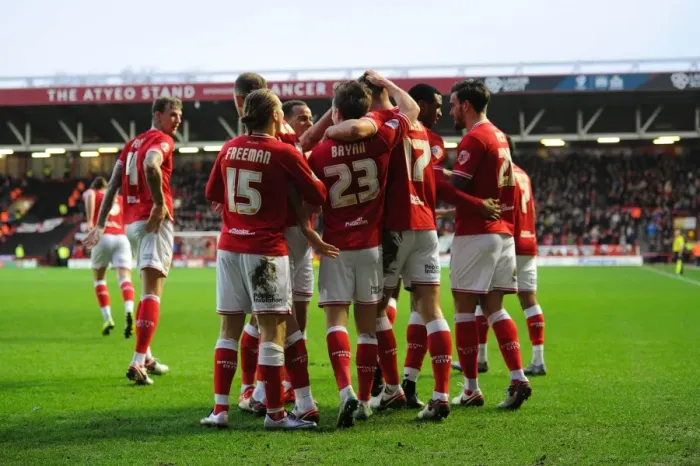 Framed Print : Bristol City Celebrate Nathan Baker's Goal Against Charlton Athletic (26 / 12 / 2015) Framed Print : Bristol City Celebrate Nathan Baker's Goal Against Charlton Athletic (26 / 12 / 2015)