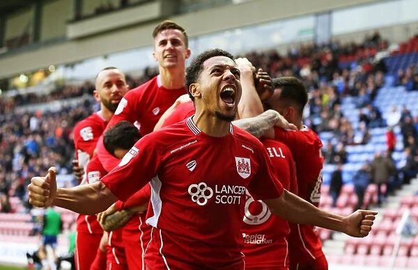Bristol City Celebrate Win Against Wigan Athletic, Sky Bet Championship (11 March 2017)