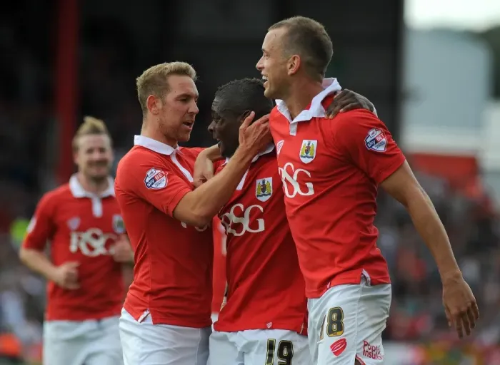 Framed Print : Bristol City Celebrates: Agard, Wilbraham, Wagstaff vs Doncaster Rovers, September 13, 2014 Framed Print : Bristol City Celebrates: Agard, Wilbraham, Wagstaff vs Doncaster Rovers, September 13, 2014