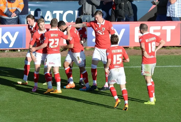 Framed Print : Bristol City Celebrates Derrick Williams Goal Against Chesterfield, Sky Bet League One, 2014