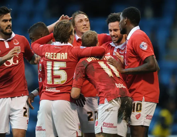 Framed Print : Bristol City Celebrates FA Cup Upset Over Gillingham: Greg Cunningham Scores the Winner