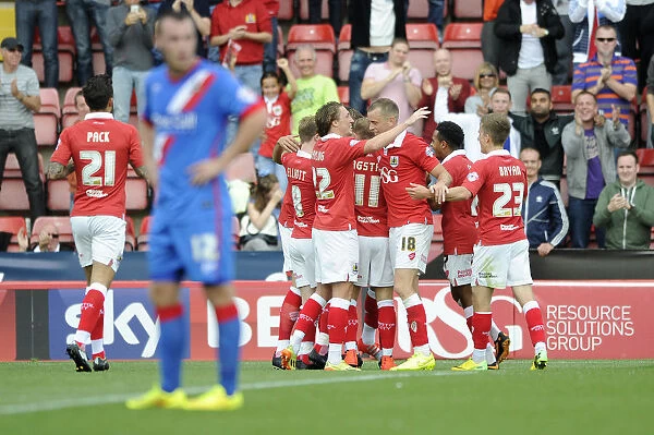 Bristol City Celebrates: Kieran Agard Scores Against Doncaster Rovers, September 13, 2014