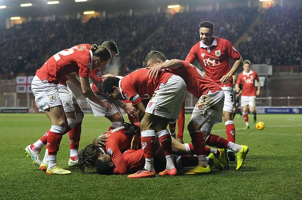 Bristol City Celebrates: Kieran Agard Scores Against Peterborough United, Sky Bet League One, 2015