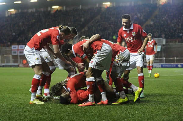 Bristol City Celebrates: Kieran Agard's Goal Against Peterborough United, Sky Bet League One, 2015