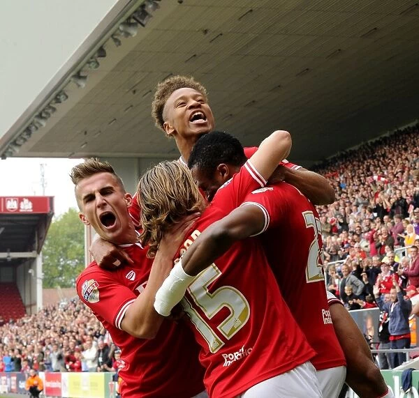 Bristol City Celebrates: Kodjia, Reid, Freeman, Bryan - Unforgettable Moment of Triumph