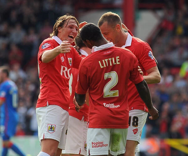 Bristol City Celebrates Mark Little's Goal Against Doncaster Rovers, Sky Bet League One, Ashton Gate
