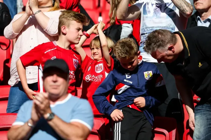 Framed Print : Bristol City Celebrates Promotion: Thrilling Moment at Ashton Gate Stadium vs Barnsley (Sky Bet Championship)
