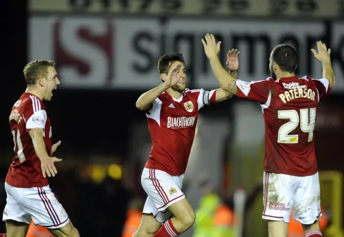 Framed Print : Bristol City Celebrates: Sam Baldock's Goal Against Swindon Town, Sky Bet League One, 2014 Framed Print : Bristol City Celebrates: Sam Baldock's Goal Against Swindon Town, Sky Bet League One, 2014