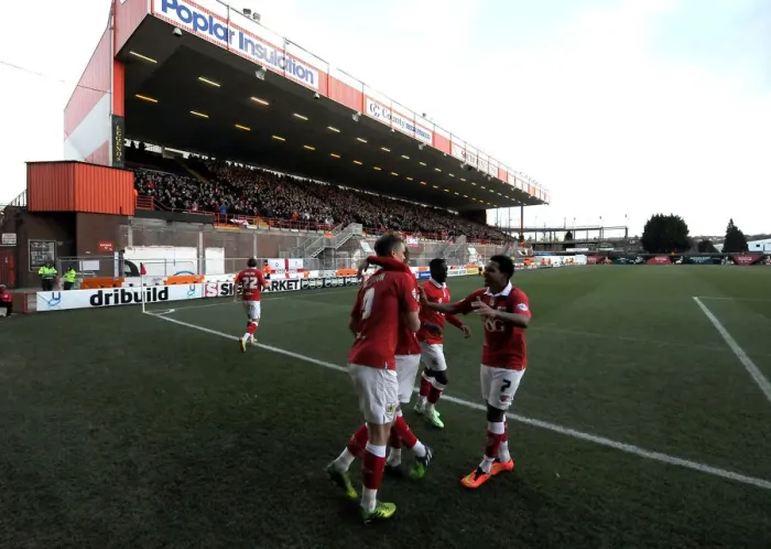 Framed Print : Bristol City Celebrates Victory Over Fleetwood Town: Aden Flint Captures the Moment