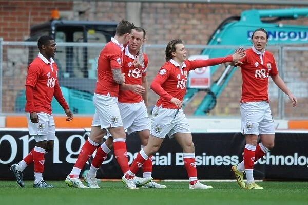 Bristol City Celebrates: Wilbraham's Goal Secures Victory Over Rochdale (February 2015)