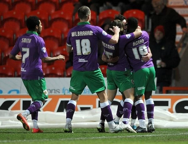 Bristol City Celebrates Win Against Doncaster Rovers: Greg Cunningham Scores the Game-winning Goal