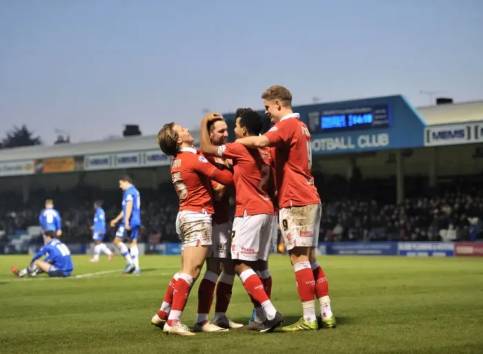 Framed Print : Bristol City Celebrates Win Against Gillingham: Scott Wagstaff's Goal