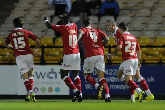 Framed Print : Bristol City Celebrates Win Against Port Vale: Aaron Wilbraham's Goal Framed Print : Bristol City Celebrates Win Against Port Vale: Aaron Wilbraham's Goal