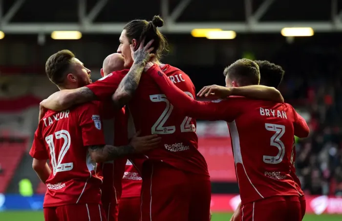 Framed Print : Bristol City Celebrates Win Against Rotherham United: Milan Djuric and Team Mates Rejoice on Field Framed Print : Bristol City Celebrates Win Against Rotherham United: Milan Djuric and Team Mates Rejoice on Field