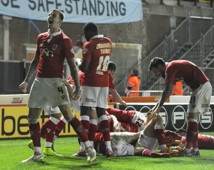 Framed Print : Bristol City Celebrates Win Against Swindon Town: Aaron Wilbraham Leads the Charge Framed Print : Bristol City Celebrates Win Against Swindon Town: Aaron Wilbraham Leads the Charge