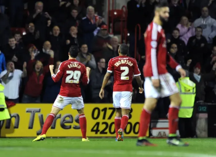 Framed Print : Bristol City Celebrates Win over Swindon Town: Raphael Rossi Branco's Triumphant Moment