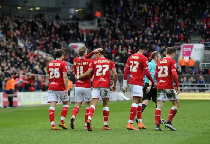 Framed Print : Bristol City Celebrates Winning Goal Against Bolton Wanderers (190316) Framed Print : Bristol City Celebrates Winning Goal Against Bolton Wanderers (190316)
