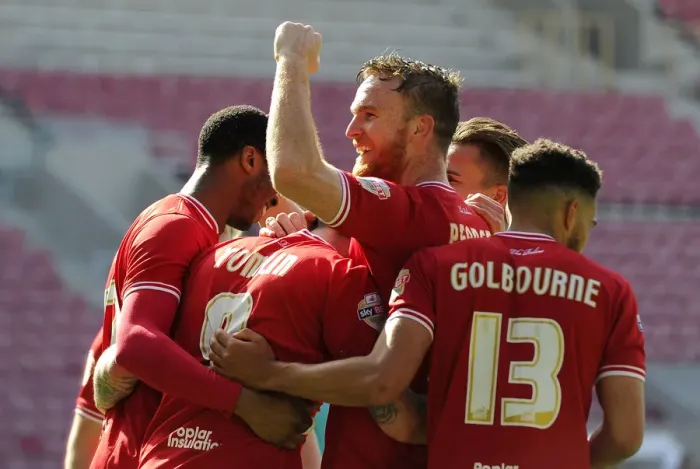 Framed Print : Bristol City Celebrates Winning Goal Against Huddersfield Town by Lee Tomlin - Sky Bet Championship, Ashton Gate Stadium, 2016 Framed Print : Bristol City Celebrates Winning Goal Against Huddersfield Town by Lee Tomlin - Sky Bet Championship, Ashton Gate Stadium, 2016